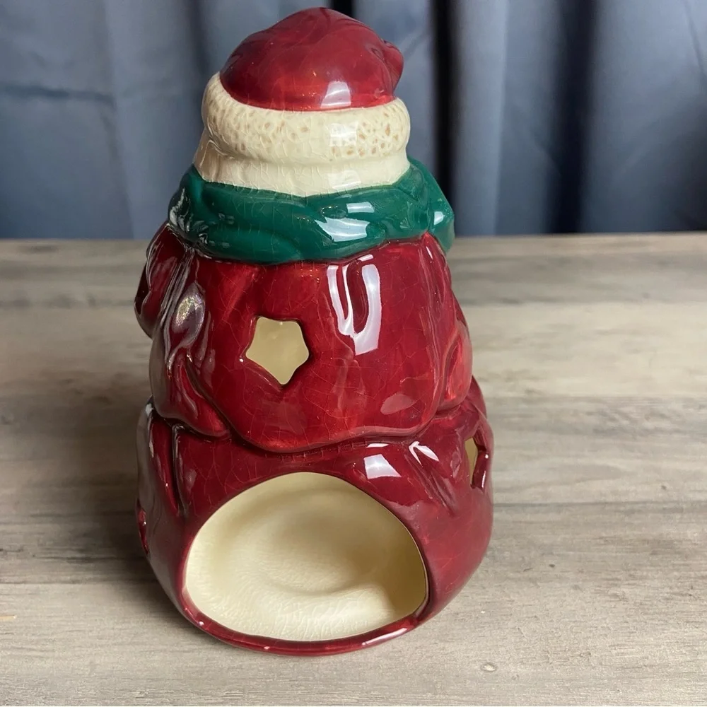 Bella Casa by Ganz Ceramic SANTA Claus Tea‎ Light Candle Holder Red Christmas